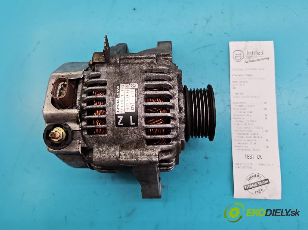 Toyota Corolla Verso I 2001-2004 1.8 vvti 135 hp manual 99 kW 1794 cm3 5- Alternator 27060-22100 (Alternátory)