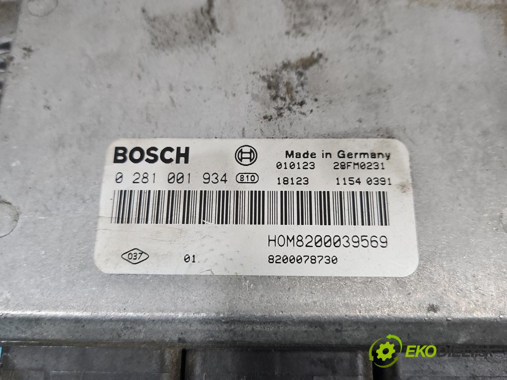 Renault Scenic I 1996-2003 1.9 dci 102 hp manual 75 kW 1870 cm3 5- řídící jednotka motoru 0281001934