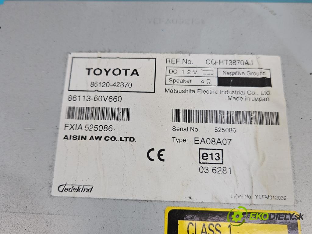 Toyota Rav4 III 2005-2012 2.2 D-CAT 177 HP manual 130 kW 2231 cm3 5- Radio originál 86113-60V660