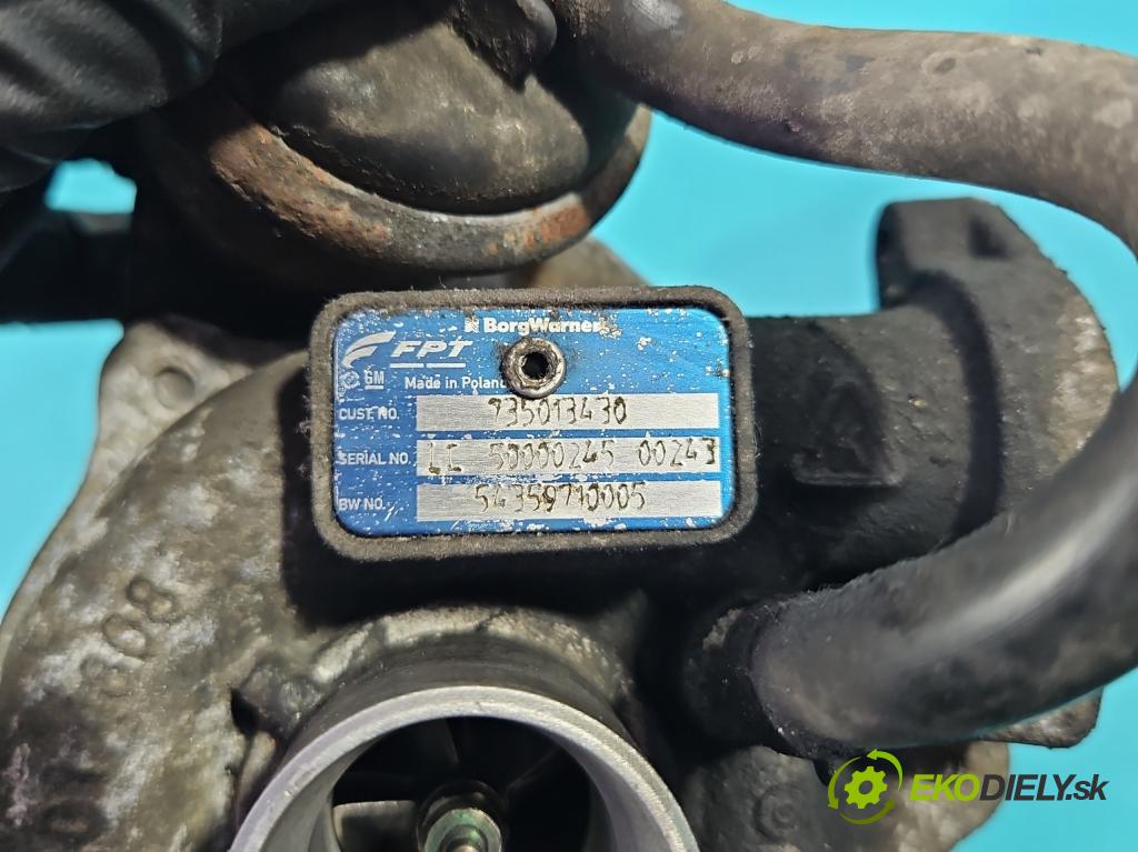 Fiat Fiorino III 2007- 1,3.0 jtd 75 hp manual 55 kW 1248 cm3 5- Turbodmychadlo 54359710005 (Turbodúchadla (kompletní))