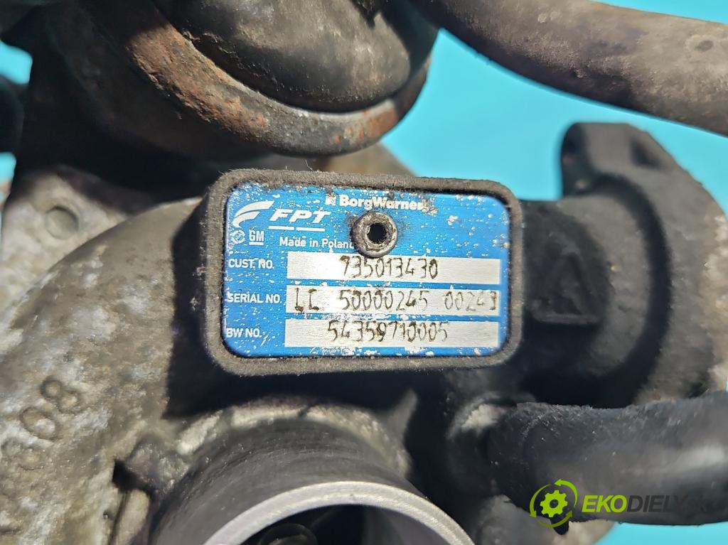 Fiat Fiorino III 2007- 1,3.0 jtd 75 hp manual 55 kW 1248 cm3 5- Turbodmychadlo 54359710005 (Turbodúchadla (kompletní))