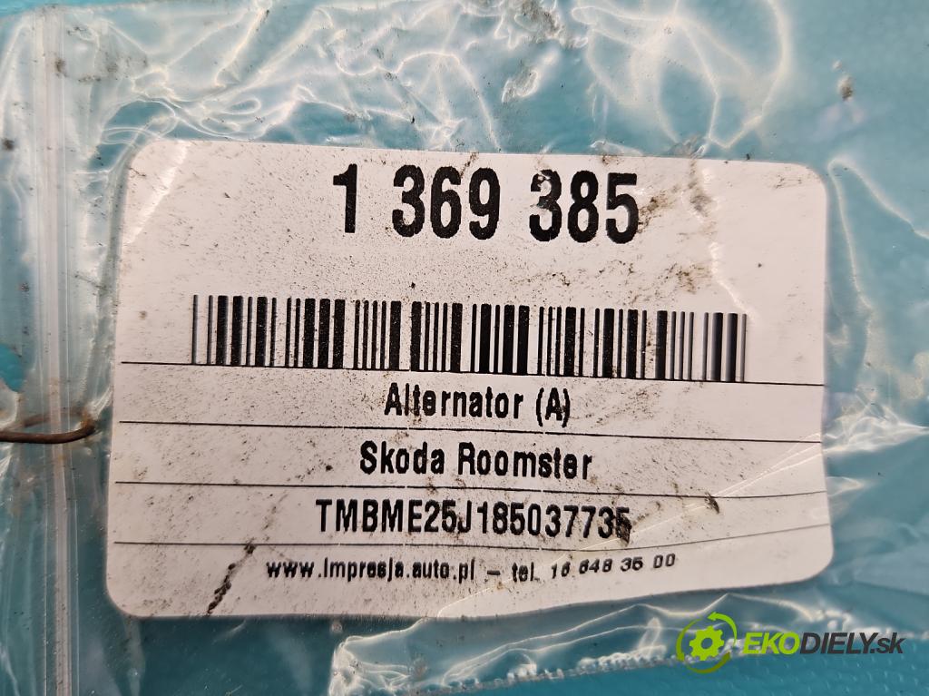 Skoda Roomster 1.4 tdi 69KM manual 51 kW 1422 cm3 5- Alternator 045903023A (Alternátory)