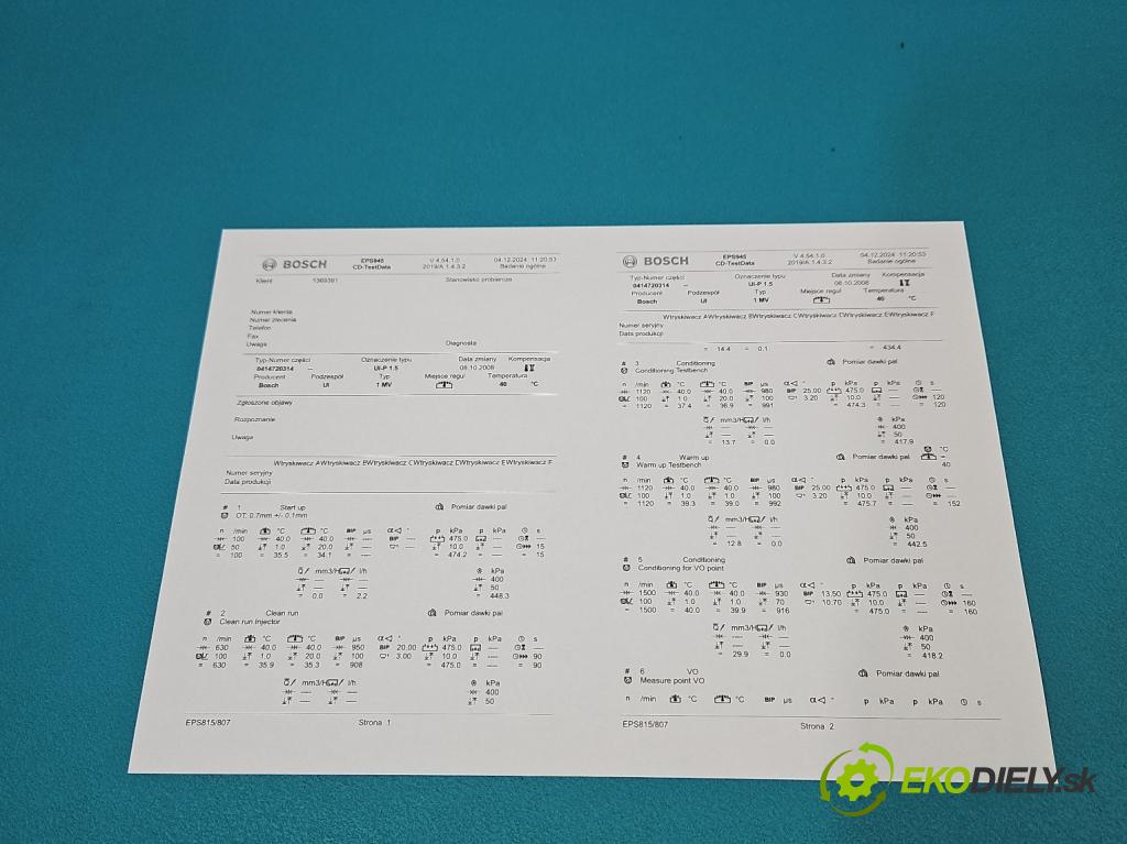 Skoda Roomster 1.4 tdi 69KM manual 51 kW 1422 cm3 5- vstrekovacie čerpadlo 0414720314 (Vstrekovače)