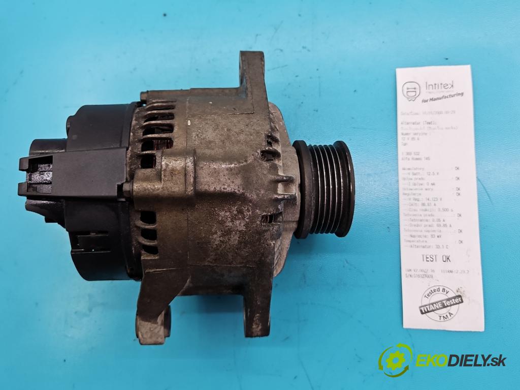 Alfa romeo 145 1.7 16V 120 hp manual 88 kW 1698 cm3 3- Alternator 63321612 (Alternátory)