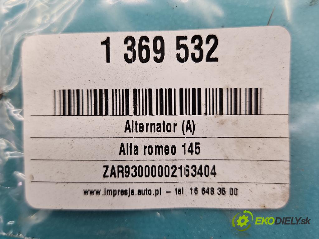 Alfa romeo 145 1.7 16V 120 hp manual 88 kW 1698 cm3 3- Alternator 63321612 (Alternátory)
