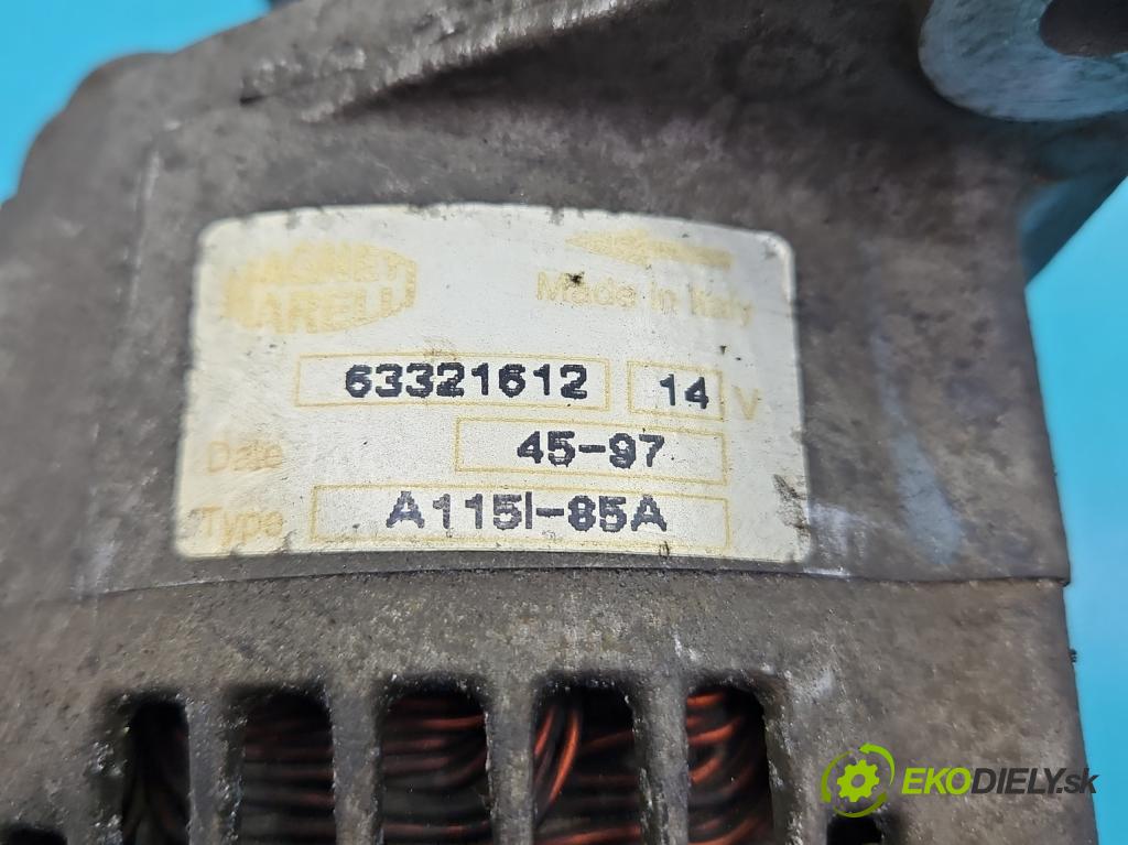 Alfa romeo 145 1.7 16V 120 hp manual 88 kW 1698 cm3 3- Alternator 63321612 (Alternátory)