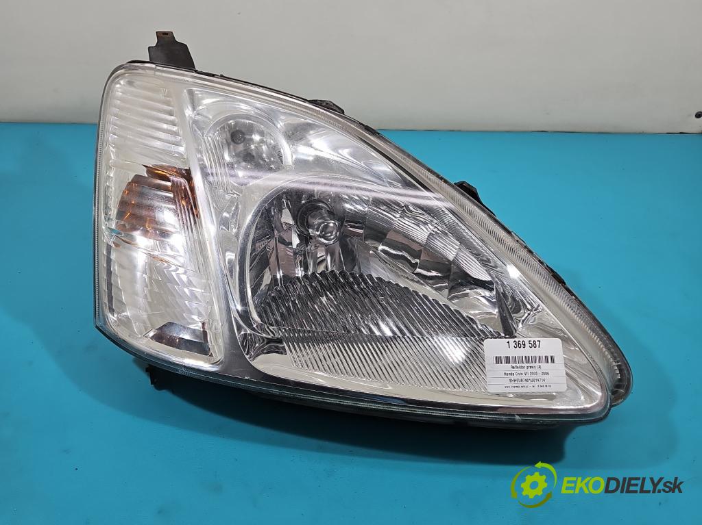 Honda Civic VII 2000-2006 1.6 16V 110 HP manual 81 kW 1590 cm3 5- Reflektor: pravý 1307022303 (Pravé)