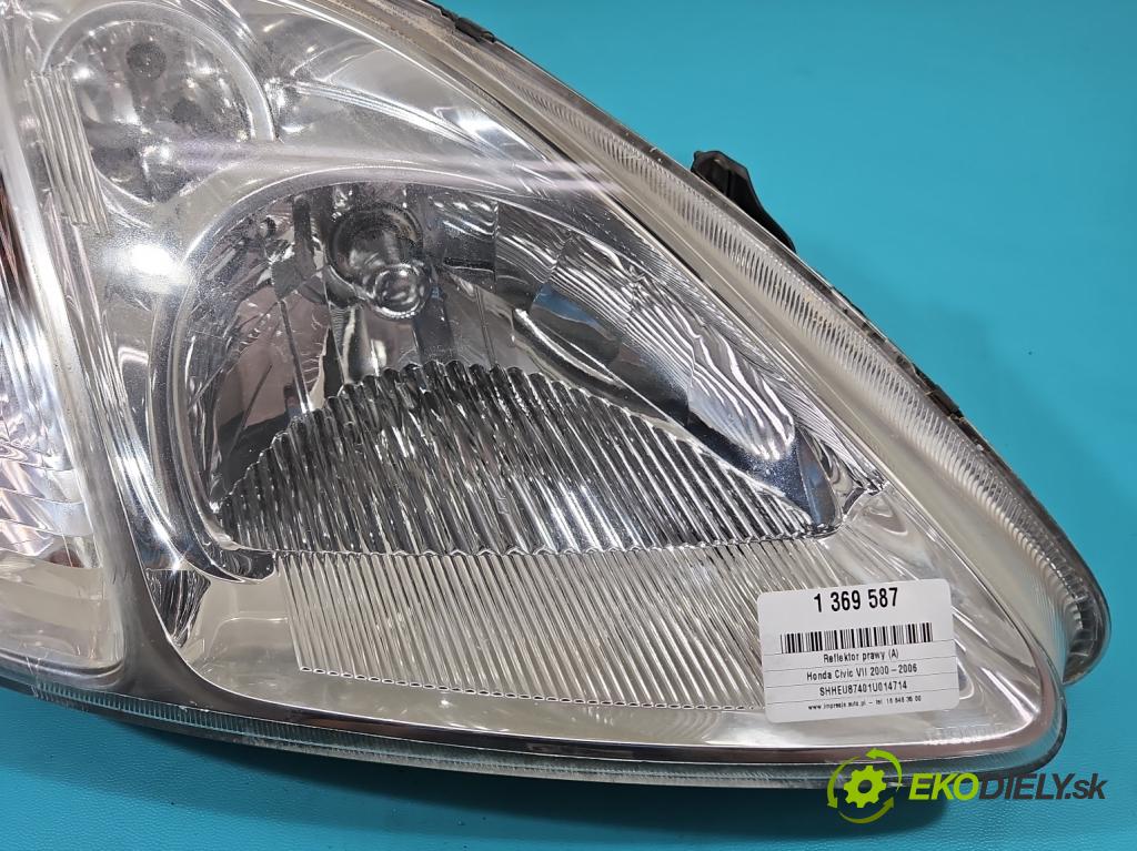 Honda Civic VII 2000-2006 1.6 16V 110 HP manual 81 kW 1590 cm3 5- Reflektor: pravý 1307022303 (Pravé)