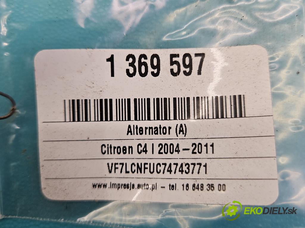 Citroen C4 I 2004-2011 1.6 16V 109 HP manual 80 kW 1587 cm3 5- Alternator 9656956280 (Alternátory)