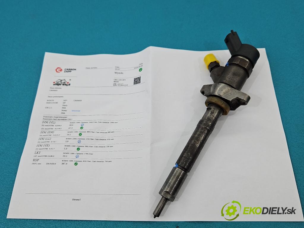 Ford Focus Mk2 2004-2011 1.6 tdci 109 HP manual 80 kW 1560 cm3 5- vstrek 0445110188 (Vstrekovače)