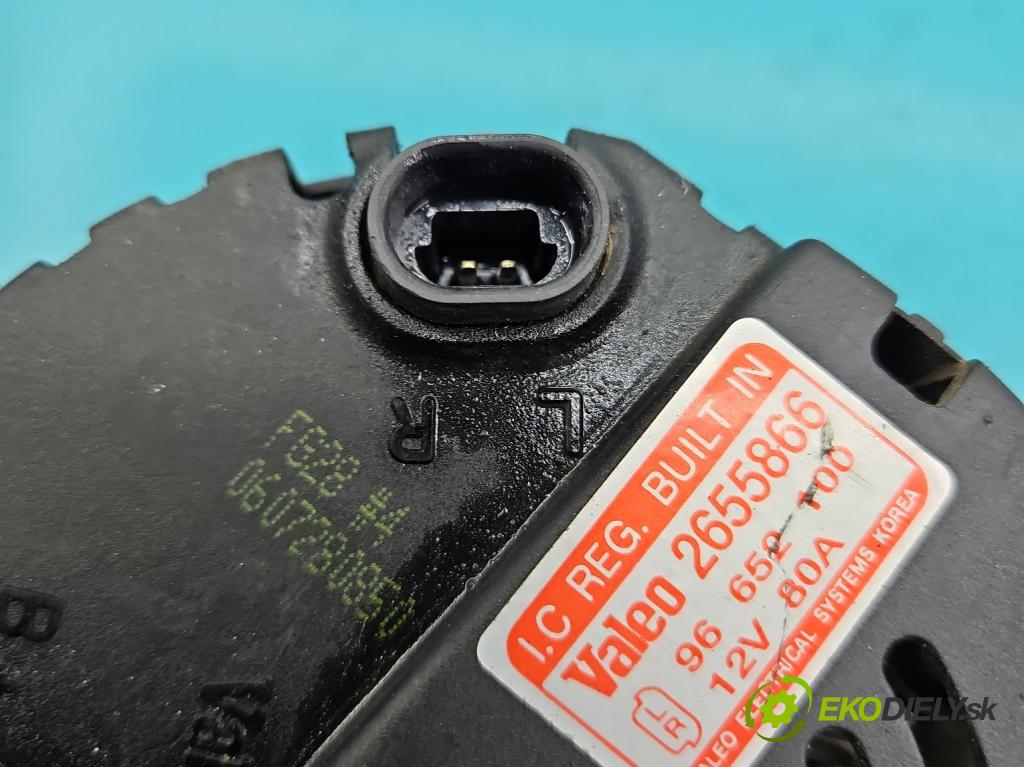 Chevrolet Aveo T250 2006-2011 1,2.0 8V 72 HP manual 53 kW 1150 cm3 4- Alternator 96652100 (Alternátory)