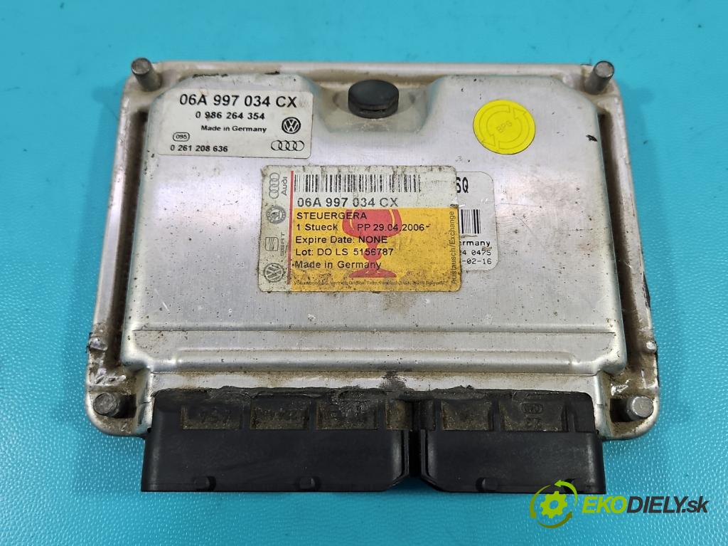 Audi A3 8L 1996-2003 1.8 T 150 hp automatic 110 kW 1781 cm3 3- řídící jednotka motoru 06A997034CX