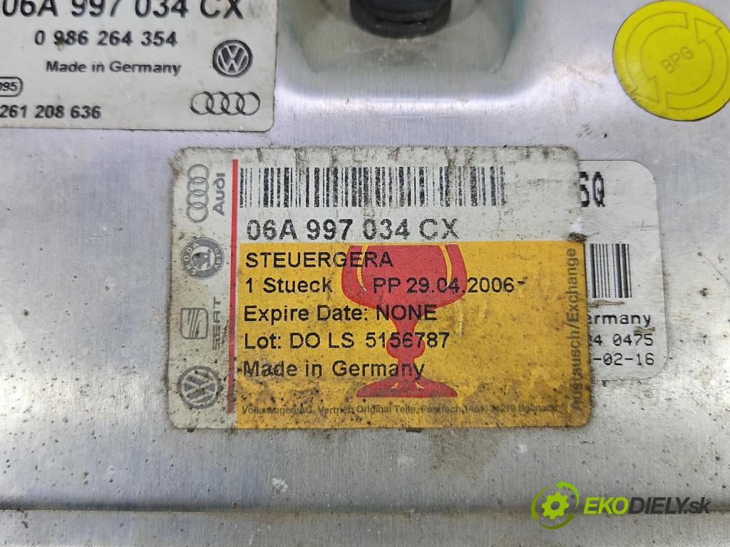 Audi A3 8L 1996-2003 1.8 T 150 hp automatic 110 kW 1781 cm3 3- řídící jednotka motoru 06A997034CX