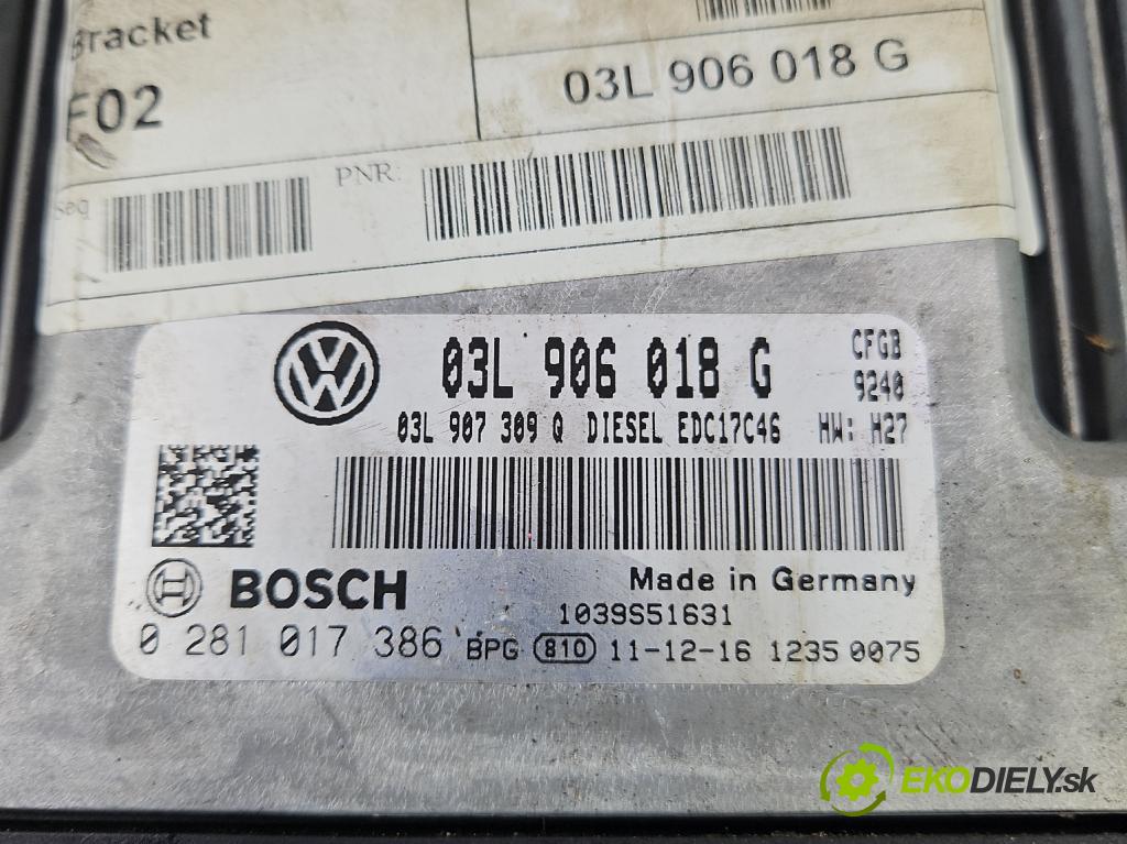 Vw Sharan II 2010-2022 2.0 tdi 170 hp automatic 125 kW 1968 cm3 5- řídící jednotka motoru 03L906018G
