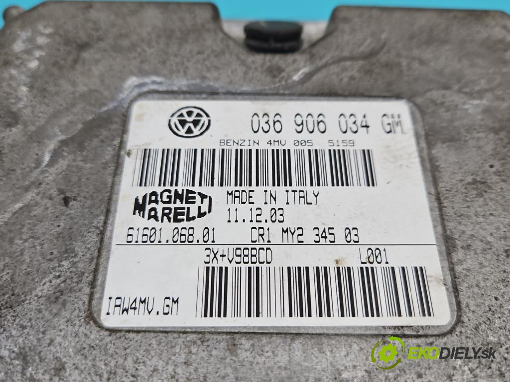 Seat Ibiza III 6L 2002-2008 1.4 16V 75 hp manual 55 kW 1390 cm3 5- řídící jednotka motoru 036906034GM