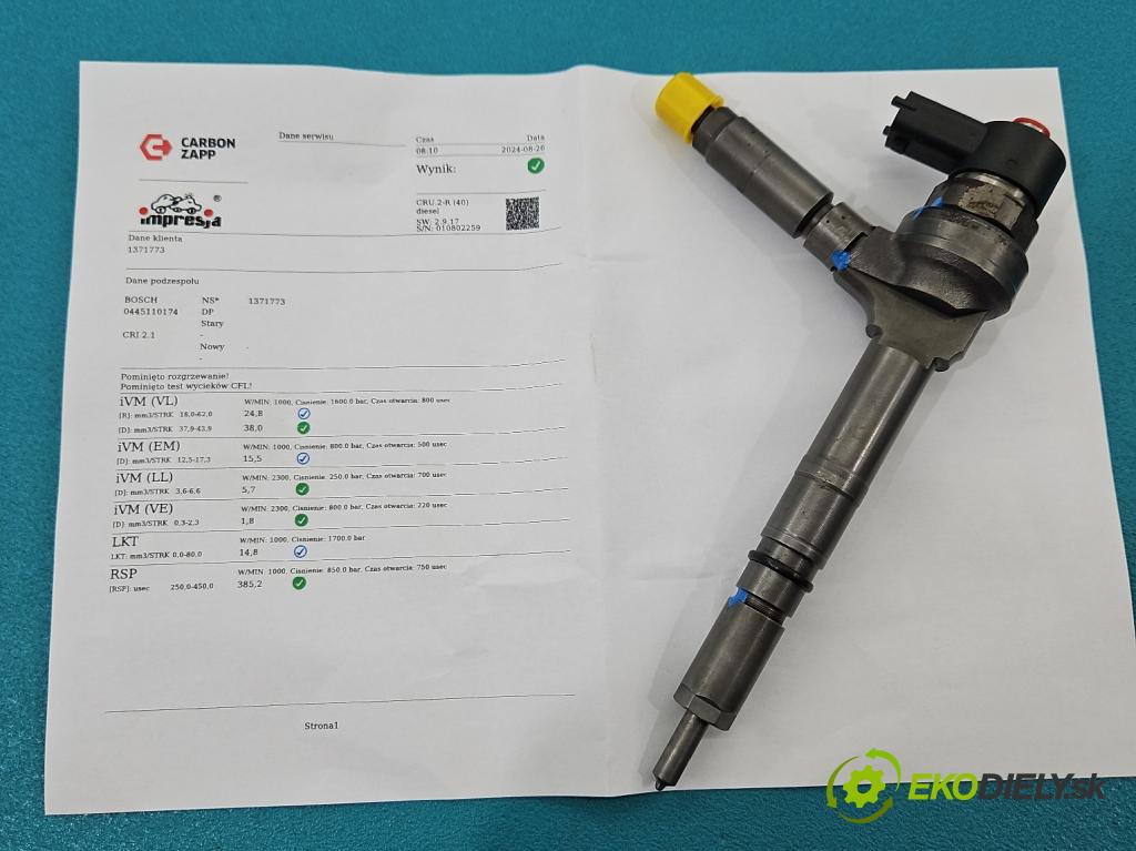 Opel Astra III 2004-2014 1.7 cdti 80 HP manual 59 kW 1686 cm3 5- vstrek 0445110174 (Vstrekovače)