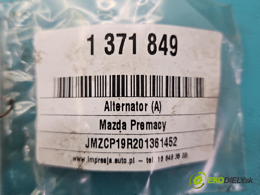Mazda Premacy 2.0 ditd 101 HP manual 74 kW 1998 cm3 5- Alternator A2TB1298 (Alternátory)