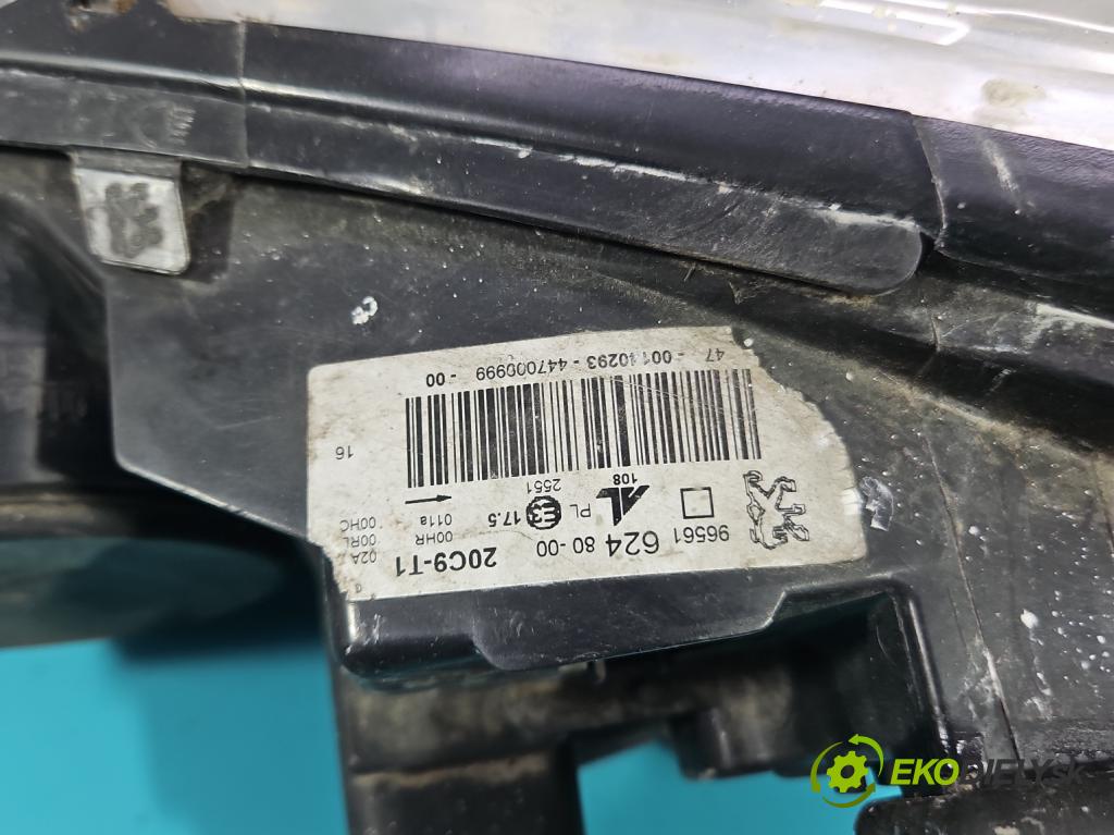 Peugeot 308 I 2007-2013 1.6 16V 120 HP manual 88 kW 1598 cm3 5- Reflektor: pravý 9656162480 (Pravé)