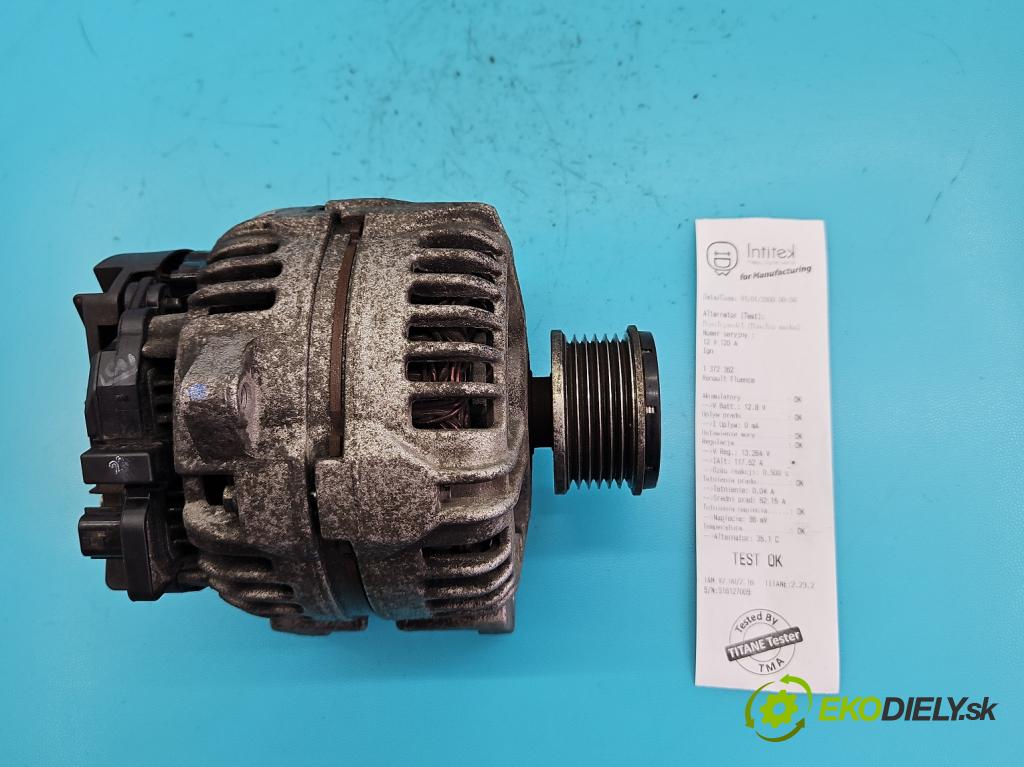 Renault Fluence 1.6 16V 110 HP manual 81 kW 1598 cm3 4- Alternator 8200660033 (Alternátory)