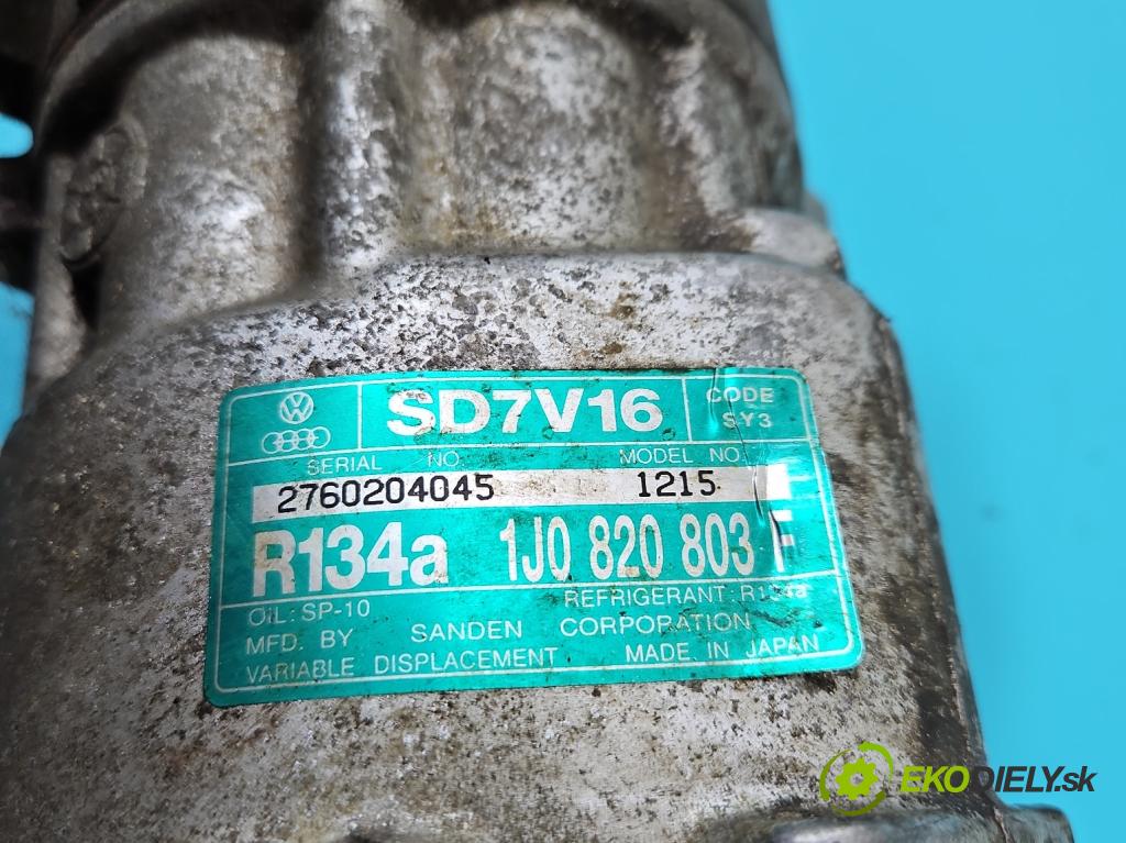 Vw Golf IV 1997-2003 1.6 16V 105 hp manual 77 kW 1598 cm3 5- Kompresor: klíma 1J0820803F (Kompresory)