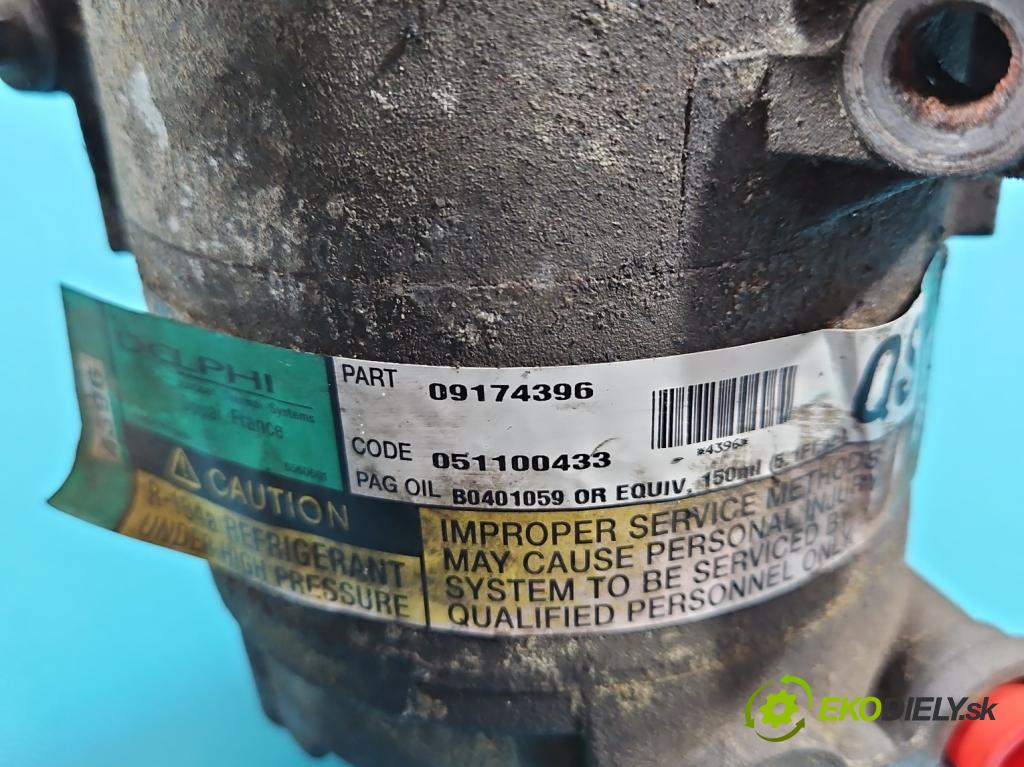 Opel Astra II 1998-2009 1.8 16V 116 hp manual 85 kW 1796 cm3 2- Kompresor: klíma 09174396 (Kompresory)