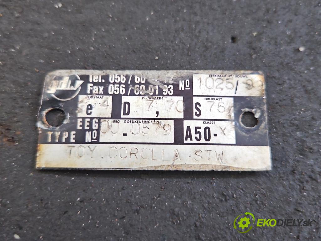 Vw Golf III 1991-1998 1.6 75 hp manual 55 kW 1598 cm3 5- oko tažné  (Tažná zařízení)