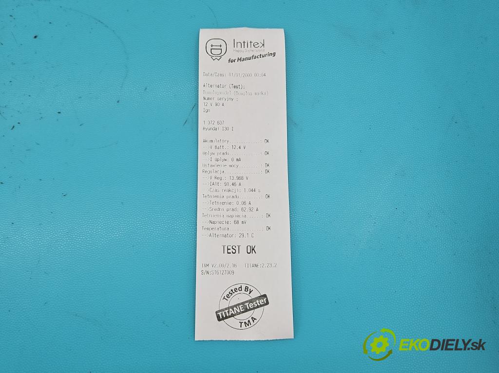 Hyundai I30 I 2007-2012 2.0 16V 143 HP automatic 105 kW 1975 cm3 5- Alternator 37300-23650 (Alternátory)
