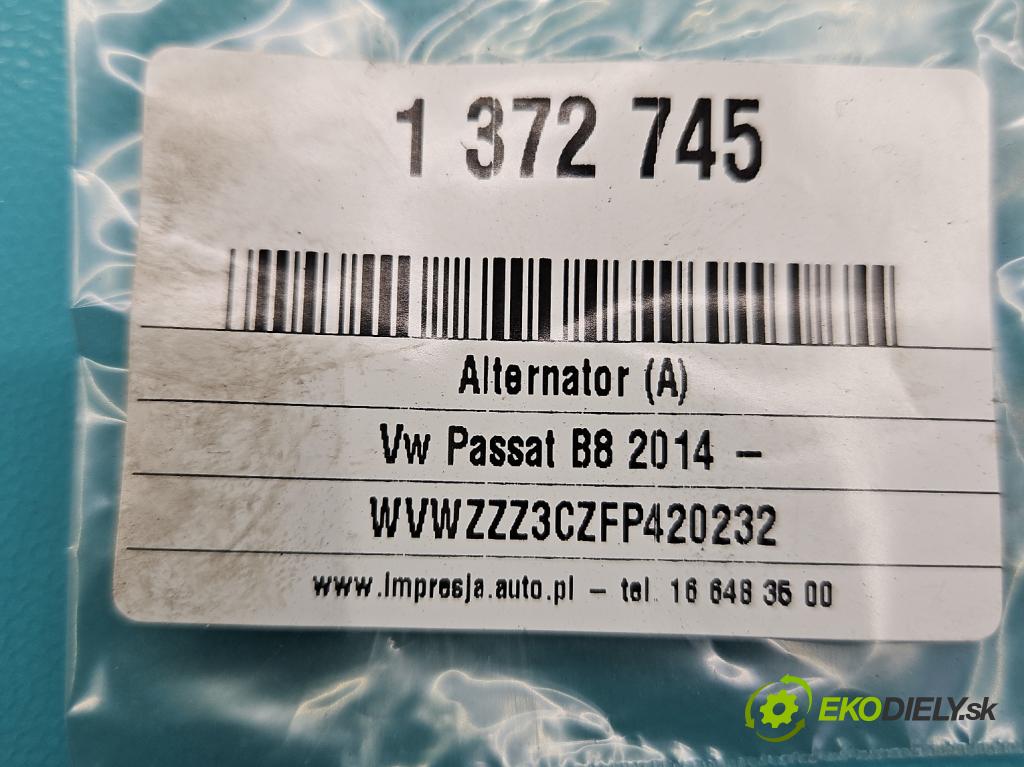 Vw Passat B8 2014 - 2.0 tdi 150 hp automatic 110 kW 1968 cm3 5- Alternator 03L903023L (Alternátory)