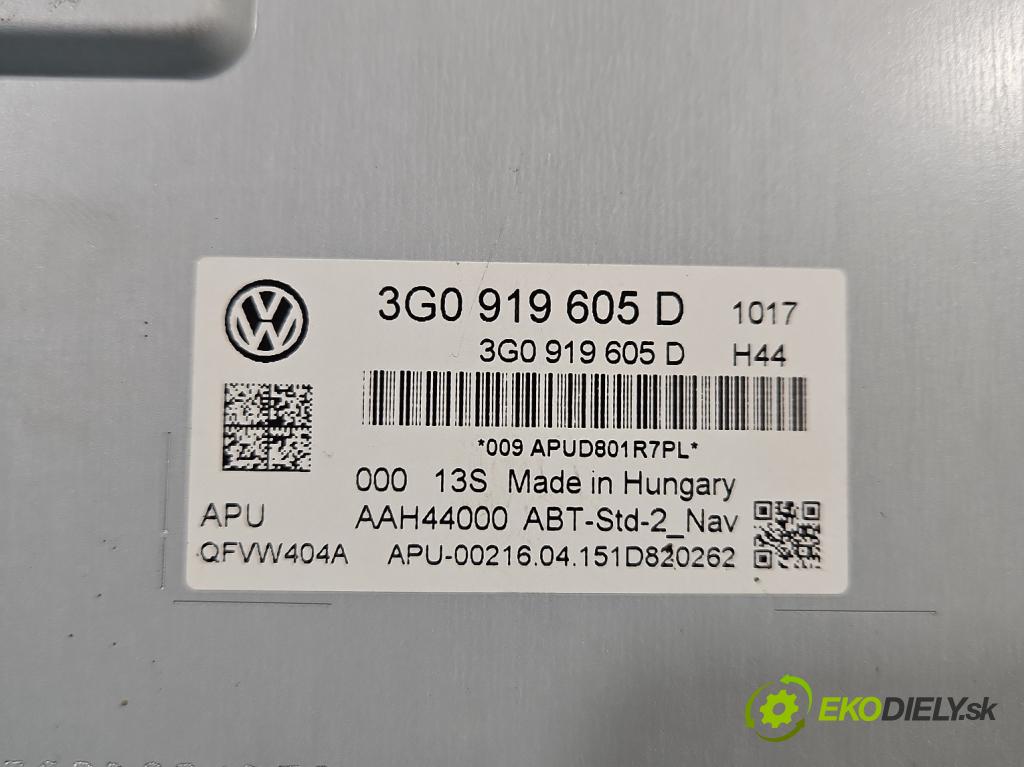 Vw Passat B8 2014 - 2.0 tdi 150 HP automatic 110 kW 1968 cm3 5- Radio originál 3G0919605D
