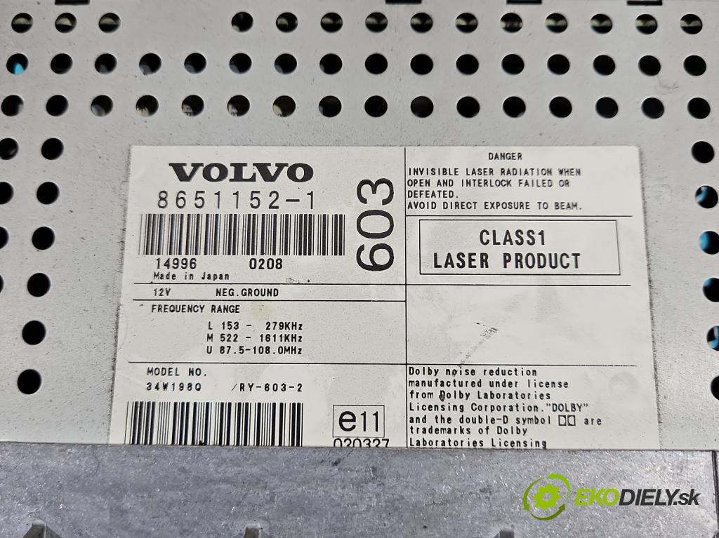 Volvo V70 II 1999-2007 2.4 D5 163 HP manual 120 kW 2401 cm3 5- Radio originál 8651749