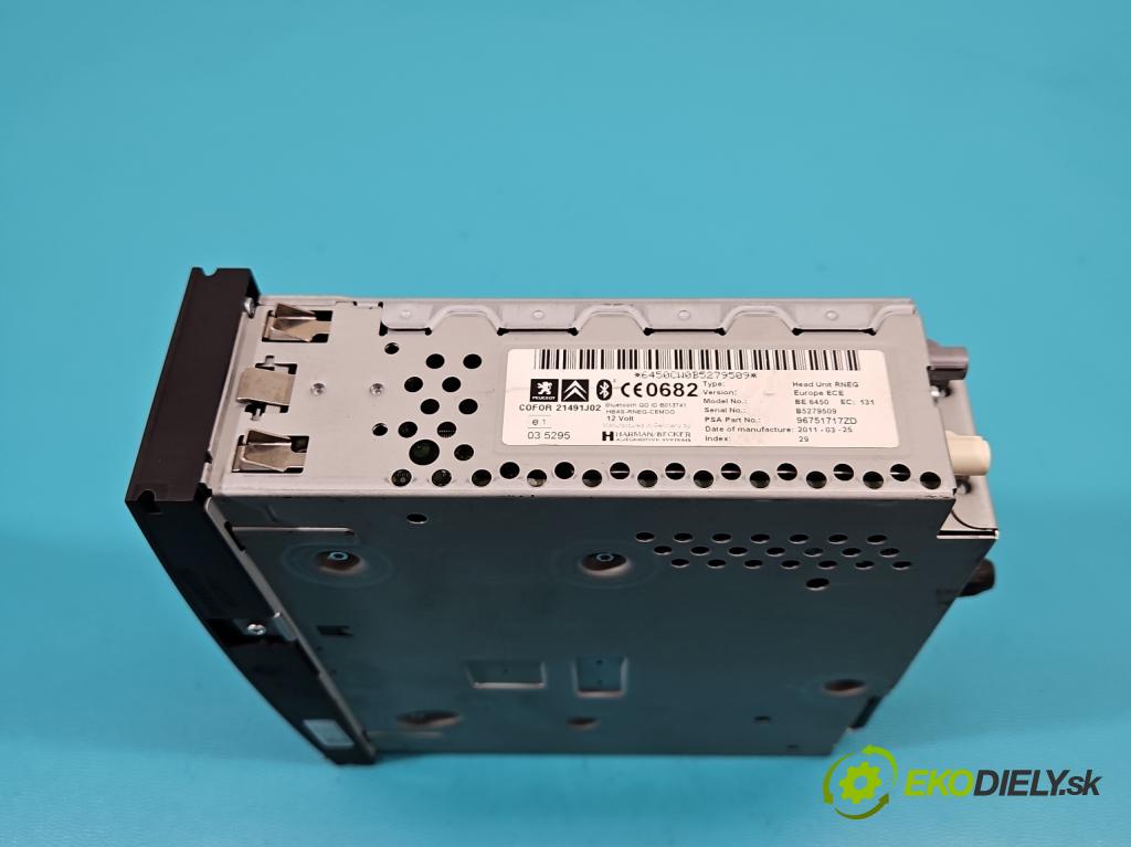Citroen C5 II 2008-2017 2.0 hdi 163 HP manual 120 kW 1997 cm3 5- Radio originál 96751717ZD