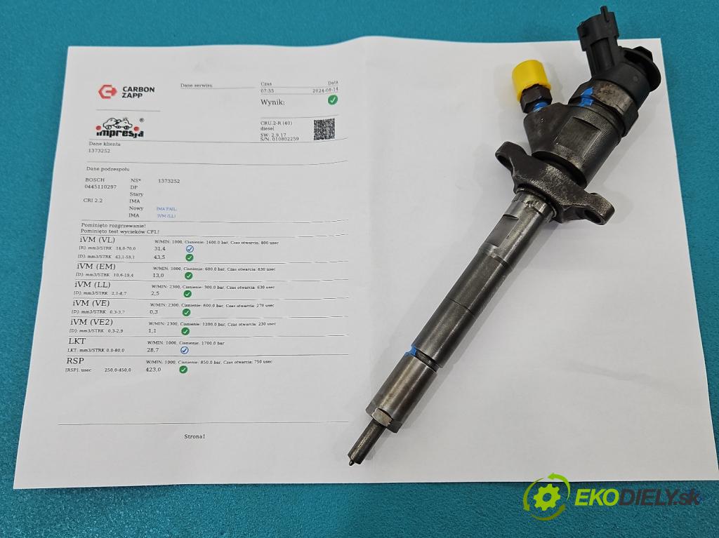 Citroen C4 Picasso I 2006-2013 1.6 hdi 109 HP manual 80 kW 1560 cm3 5- vstrek 0445110297 (Vstrekovače)