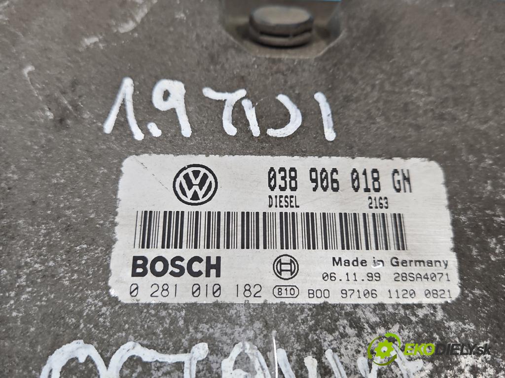 Skoda Octavia I 1996-2010 1.9 tdi 110 hp manual 81 kW 1896 cm3 5- řídící jednotka motoru 038906018GN