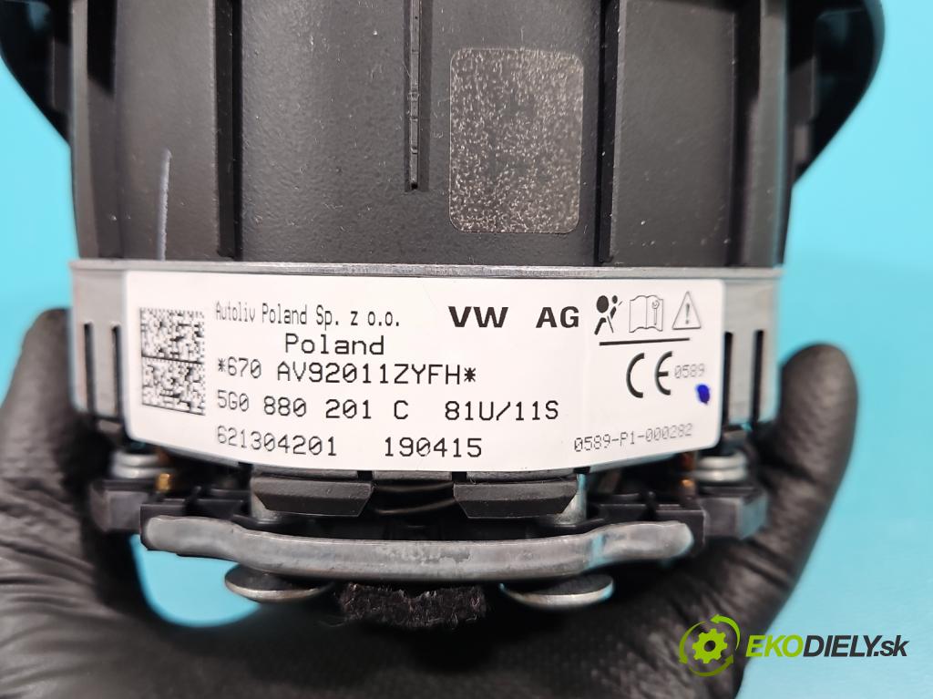 Vw Passat B8 2014 - 2.0 tdi 150 HP automatic 110 kW 1968 cm3 5- airbag vzduch: Řidiči: 5G0880201C (Airbagy)
