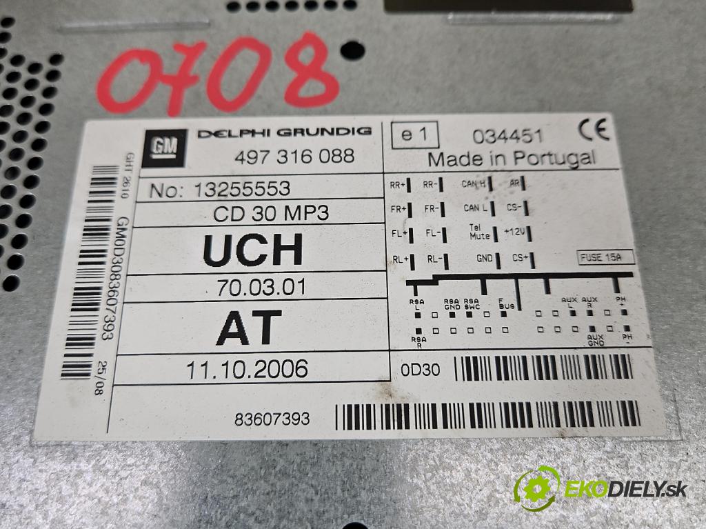 Opel Astra III 2004-2014 1.9 cdti 120 HP manual 88 kW 1910 cm3 5- Radio originál 13255553