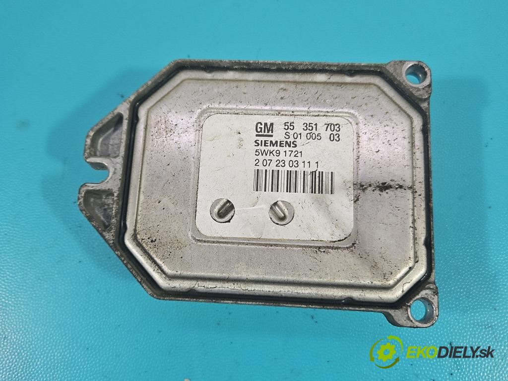 Opel Zafira A 1999-2005 1.8 16V 125 hp manual 92 kW 1796 cm3 5- řídící jednotka motoru 55351703