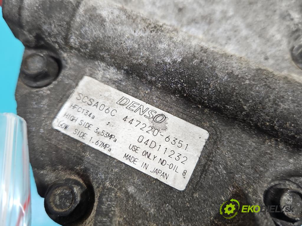 Toyota Corolla E12 2001-2009 2.0 D4D 90 hp manual 66 kW 1995 cm3 5- Kompresor: klíma 447220-6351 (Kompresory)
