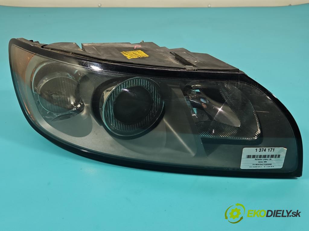 Volvo V50 1.6 16v 101 HP manual 74 kW 1596 cm3 5- Reflektor: pravý 30698886 (Pravé)