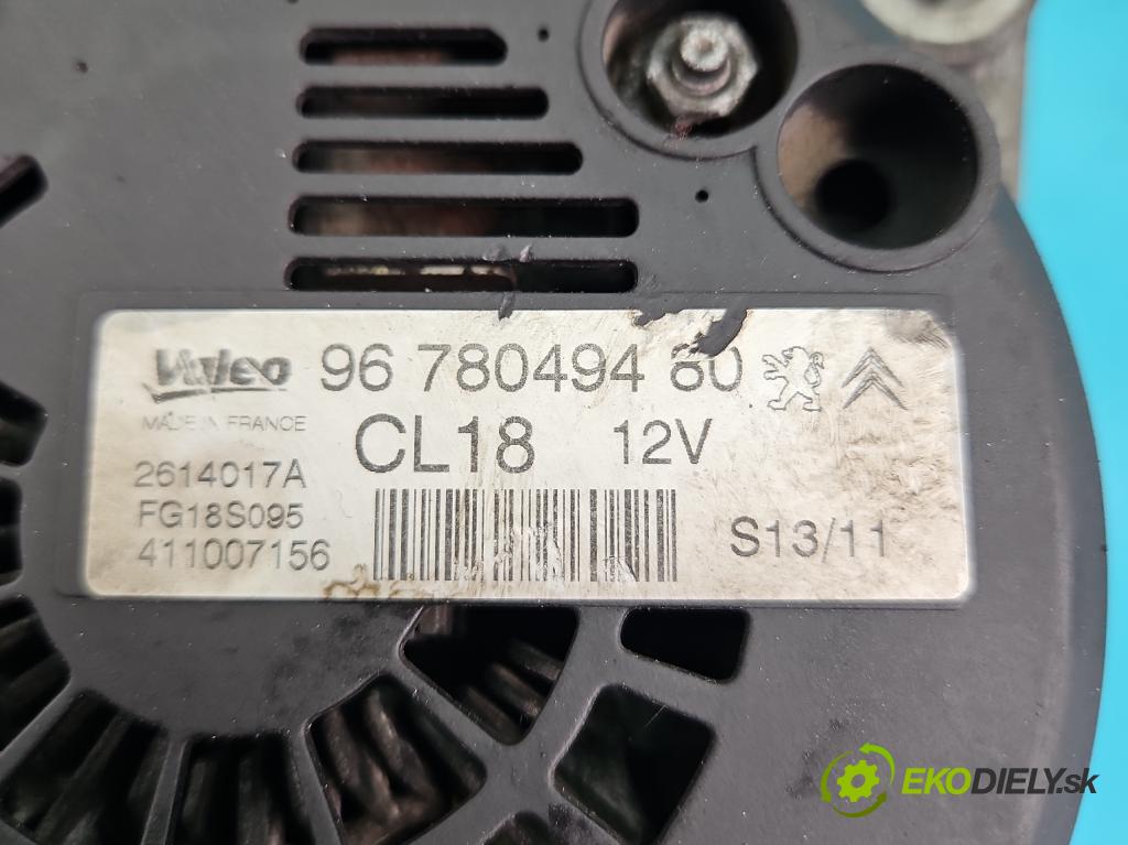 Citroen C5 II 2008-2017 2.0 hdi 163 HP manual 120 kW 1997 cm3 5- Alternator 9678049480 (Alternátory)