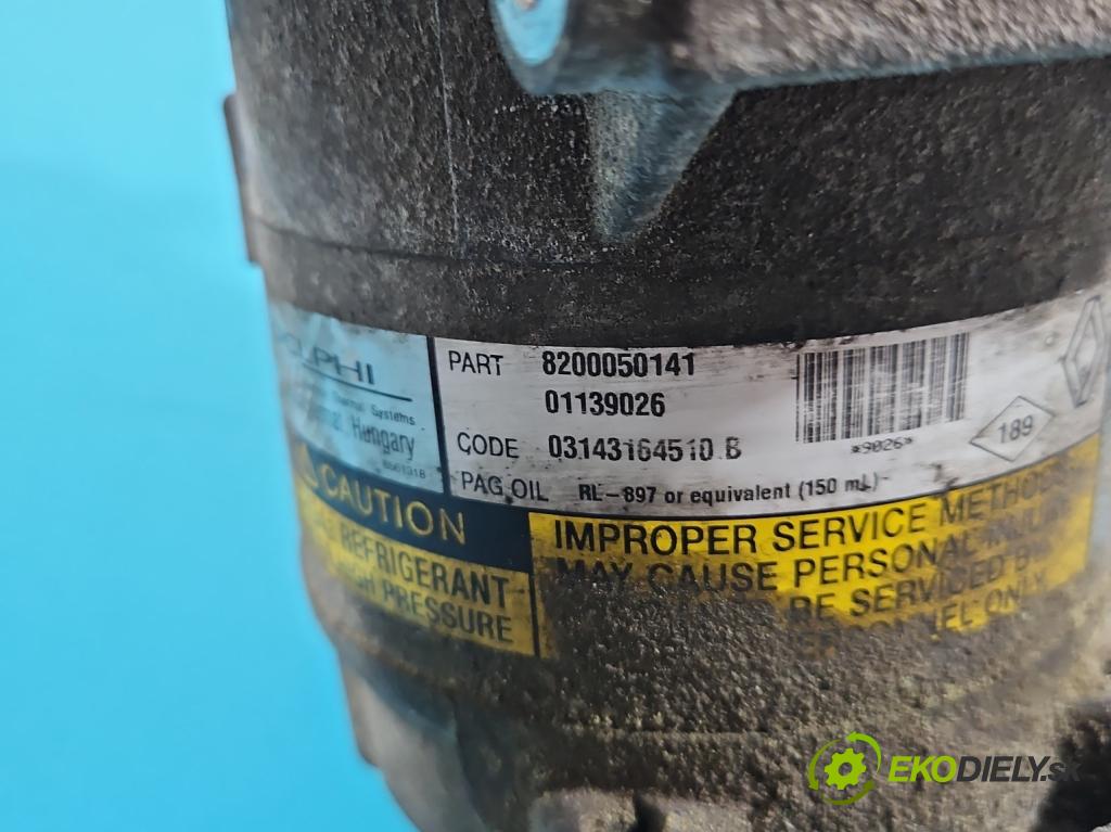 Renault Megane II 2003-2008 1.6 16V 113 hp manual 83 kW 1598 cm3 3- Kompresor: klíma 8200050141 (Kompresory)