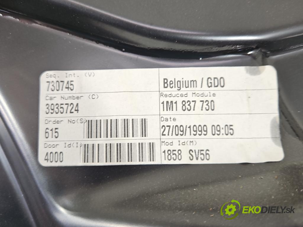 Seat Toledo II 1998-2004 1.8 20V 125 hp manual 92 kW 1781 cm3 4- mechanismus stahování přední pravý 1M1837730