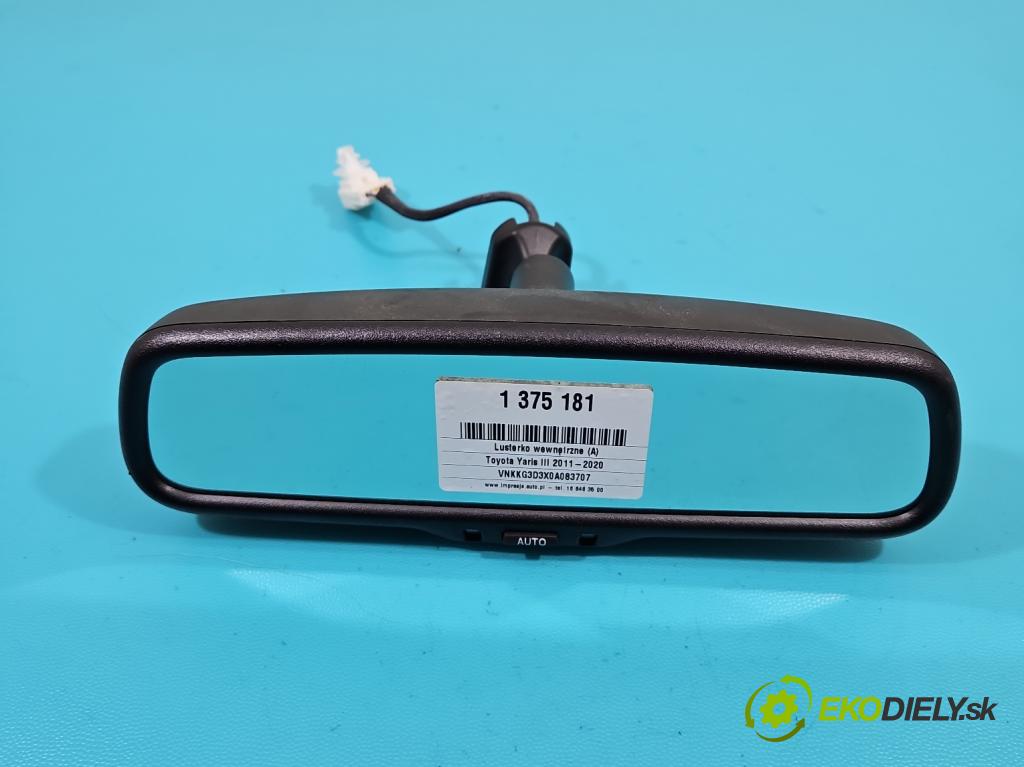 Toyota Yaris III 2011-2020 1.5 VVTi 111KM manual 82 kW 1496 cm3 5- zpětné zrcátko vnitřní 87810-0D100 (Světla vnitřní)