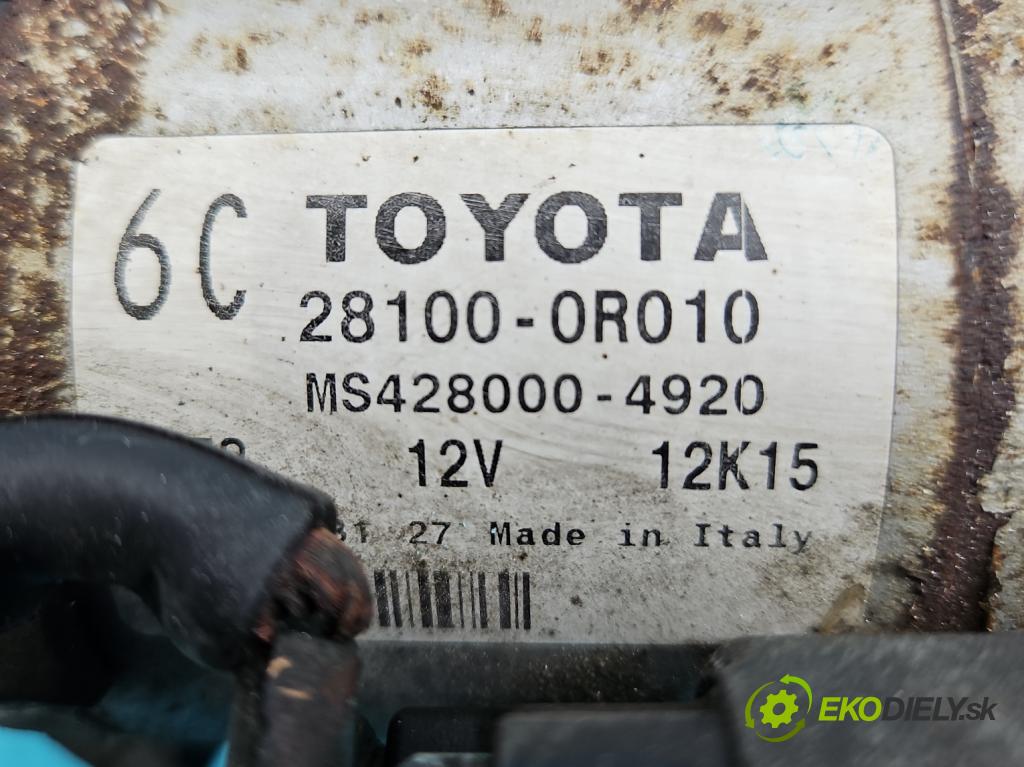 Toyota Avensis III T27 2009-2018 2.2 D4D 150 HP manual 110 kW 2231 cm3 4- štartér 28100-0R010 (Štartéry)