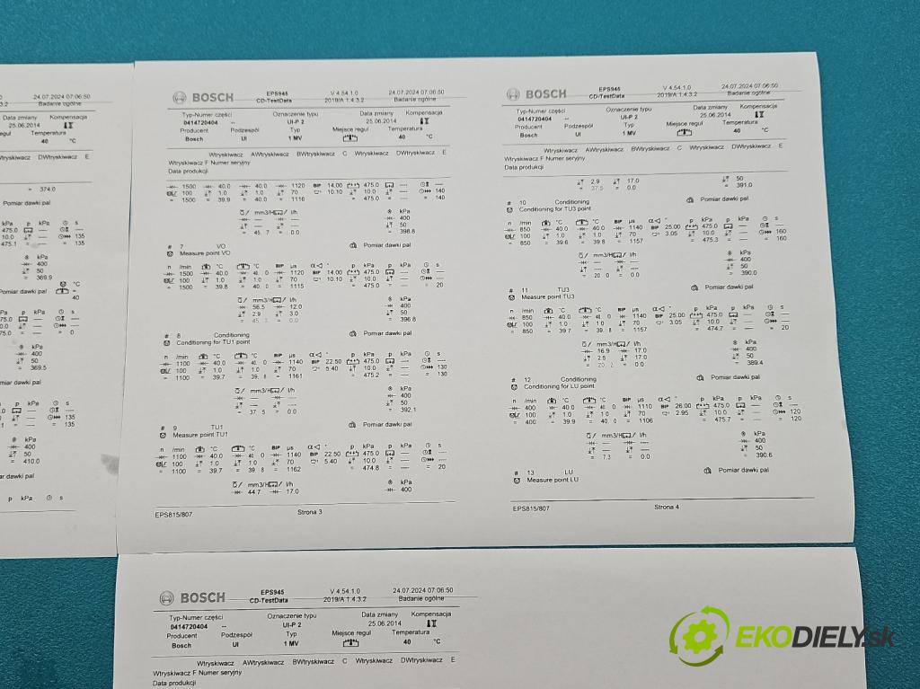 Vw Touran I 2003-2015 2.0 tdi 140 HP automatic 103 kW 1968 cm3 5- vstrekovacie čerpadlo 0414720404 (Vstrekovače)