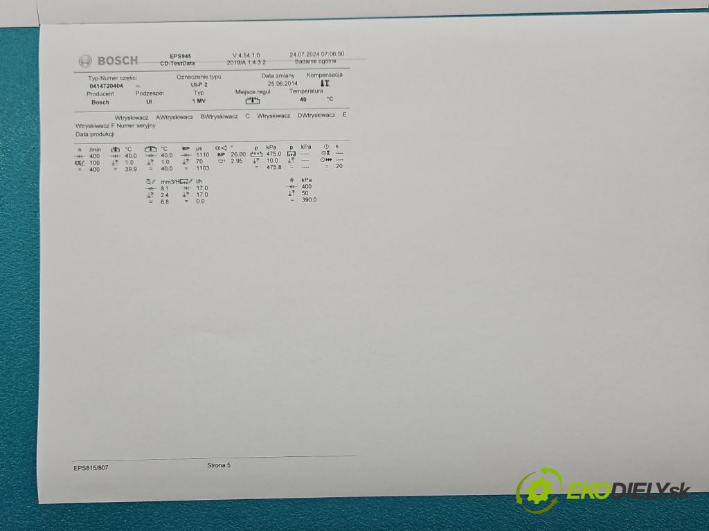 Vw Touran I 2003-2015 2.0 tdi 140 HP automatic 103 kW 1968 cm3 5- vstrekovacie čerpadlo 0414720404 (Vstrekovače)