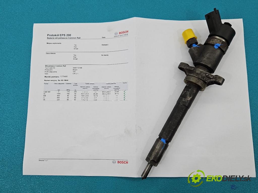 Ford Focus Mk2 2004-2011 1.6 tdci 109 HP manual 80 kW 1560 cm3 5- vstrek 0445110188 (Vstrekovače)