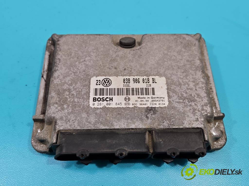 Vw Golf IV 1997-2003 1.9 TDI 90 hp manual 66 kW 1896 cm3 3- řídící jednotka motoru 038906018BL