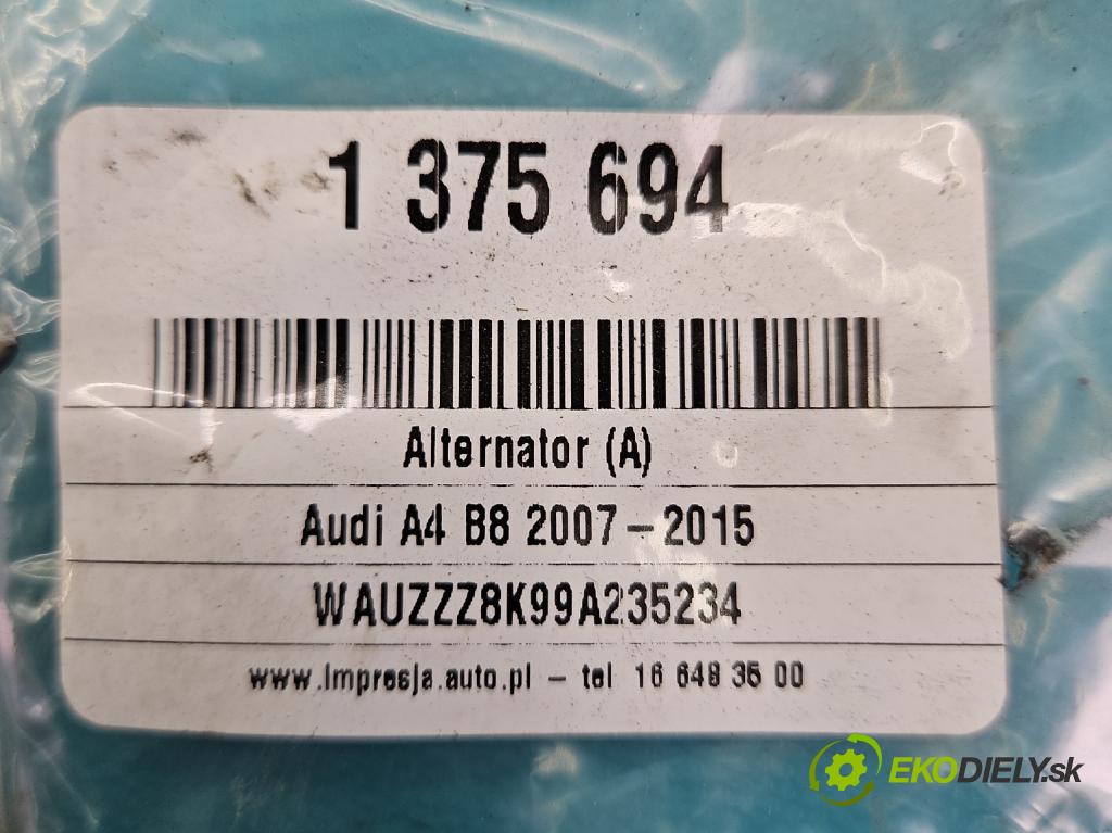 Audi A4 B8 2007-2015 3.0 tdi 239KM automatic 176 kW 2967 cm3 5- Alternator 059903016J (Alternátory)