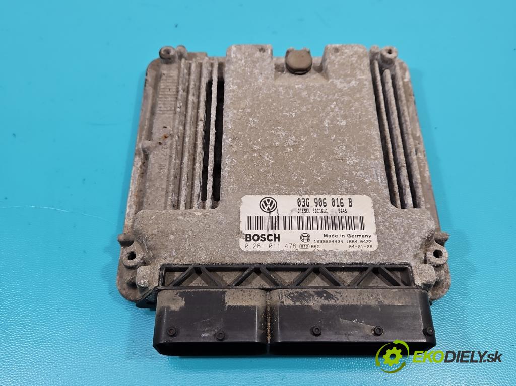 Vw Golf V 2003-2009 1.9 tdi 105 hp manual 77 kW 1896 cm3 5- řídící jednotka motoru 03G906016B
