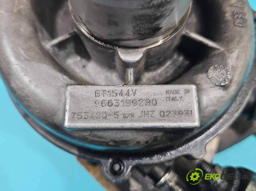 Peugeot 407 1.6 HDI 109 hp manual 80 kW 1560 cm3 5- Turbodmychadlo 753420-5 (Turbodúchadla (kompletní))